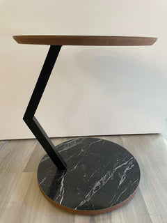 Zoey Black Round Snack Table w/ Casters - Ornate Home