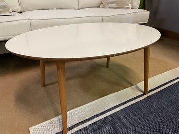 Zoey White Ellipse Coffee Table - Ornate Home