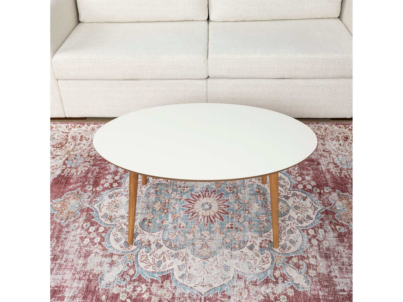 Zoey White Ellipse Coffee Table - Ornate Home