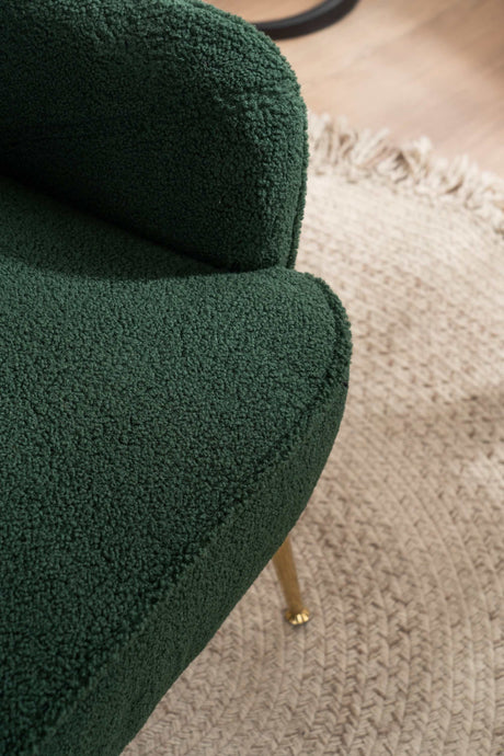 Volta Soft Antique Green Teddy Accent Chair - Ornate Home