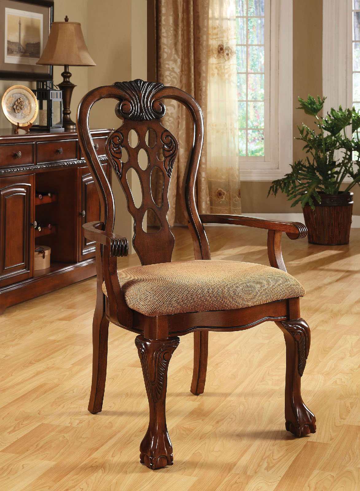 George Town Cherry 7pc Dining Room Set - Ornate Home