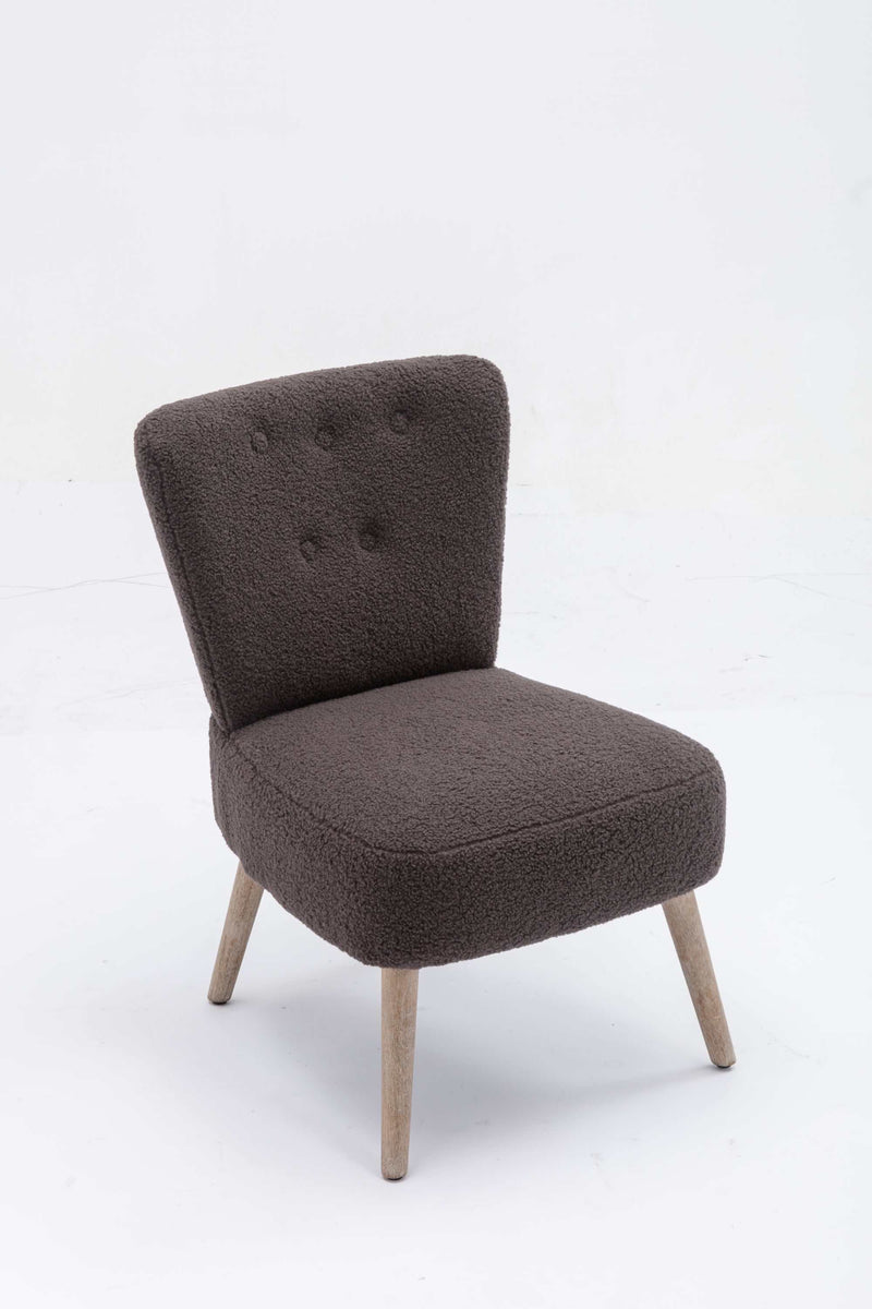 Smithe Teddy Button Accent Slipper Chair Dark Gray