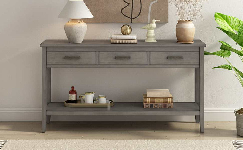 Chino Console Table Gray - Ornate Home