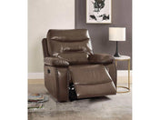 Aashi Brown Faux Leather Manual Recliner - Ornate Home