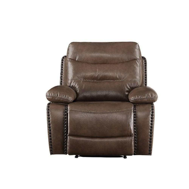 Aashi Brown Faux Leather Power Recliner - Ornate Home