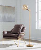 Abanson Gold Floor Lamp w/ Glass Shade - Ornate Home