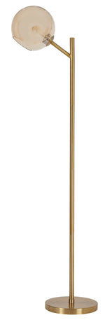 Abanson Gold Floor Lamp w/ Glass Shade - Ornate Home