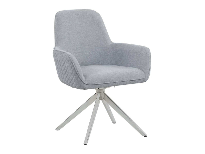 Abby - Light Grey & Chrome - Flare Arm Side Chair (Set of 2) - Ornate Home