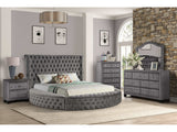 Hazel Gray Tufted Velvet King Bedroom Set / 4pc - Ornate Home