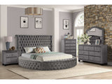 Hazel Gray Tufted Velvet King Bedroom / 5pc - Ornate Home