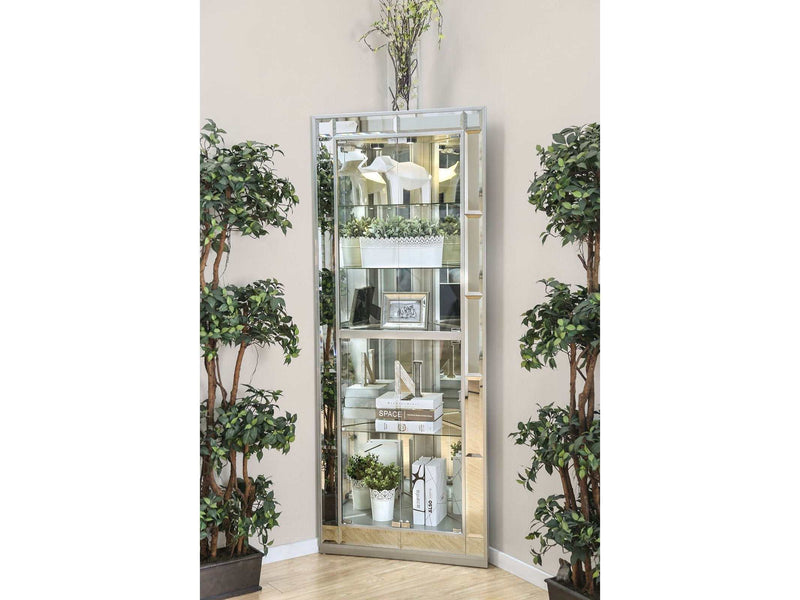 Chouteau Silver Curio Cabinet - Ornate Home