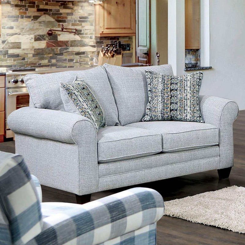 Aberporth Gray Stationary Sofa & Loveseat 2pc - Ornate Home