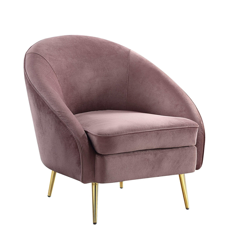 Abey Pink Velvet Accent Chair - Ornate Home