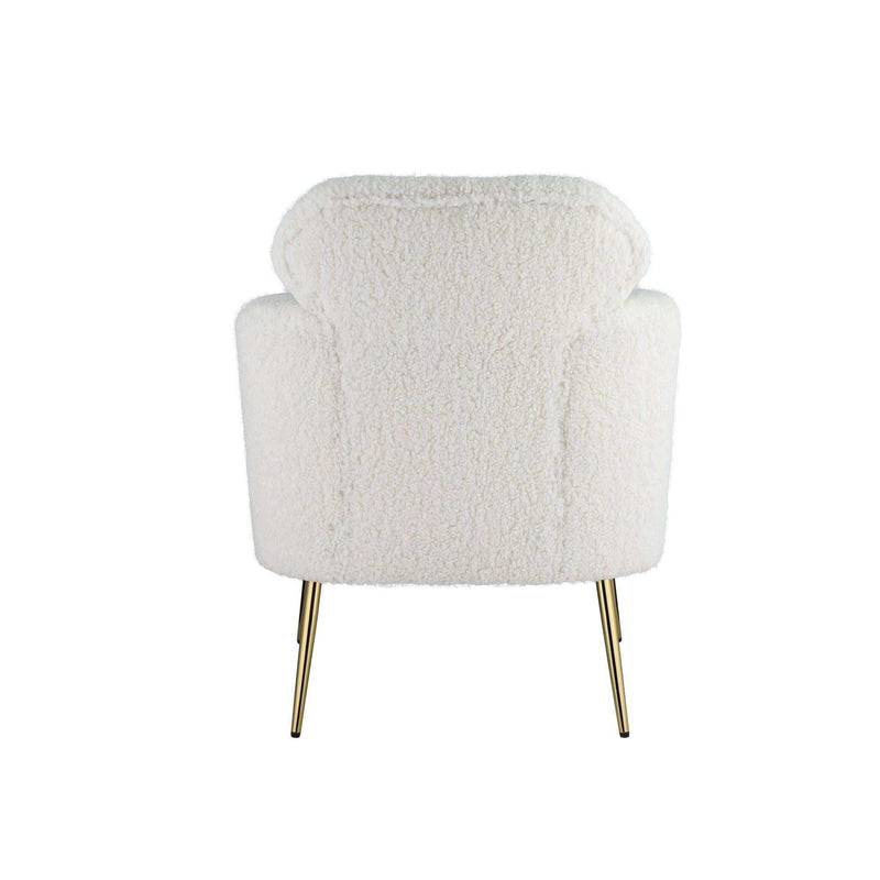 Connock White Teddy Sherpa Accent Chair - Ornate Home