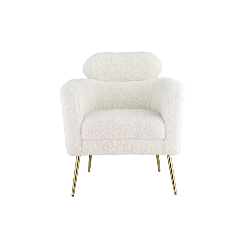 Connock White Teddy Sherpa Accent Chair - Ornate Home