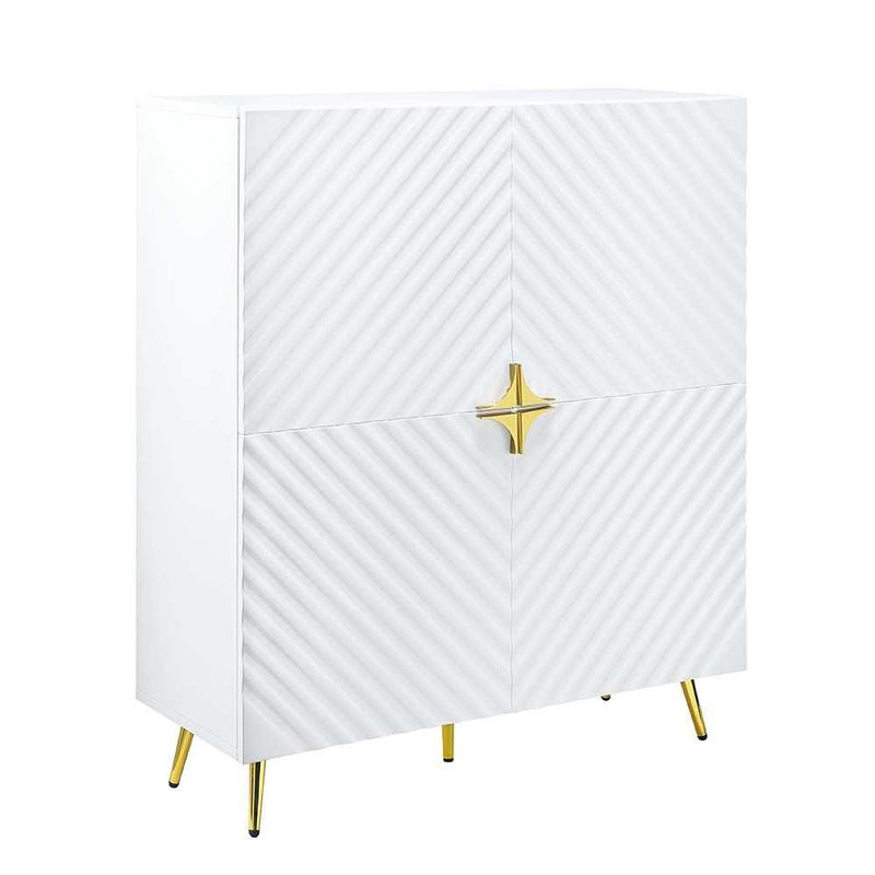 Gaines - White High Gloss  - Console Cabinet - Ornate Home