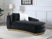 Achelle Black Velvet Chaise - Ornate Home