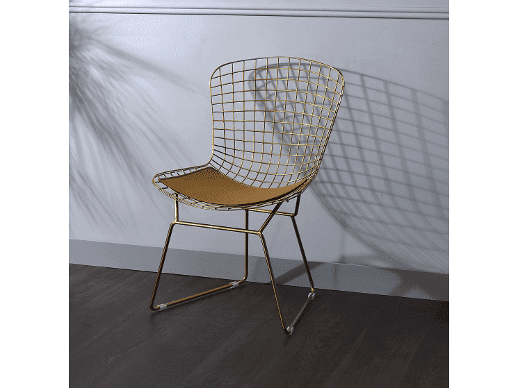 Achellia Whiskey PU & Gold Side Chair - Ornate Home