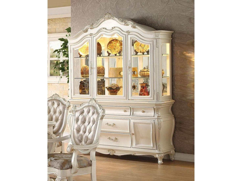 Chantelle Buffet and Hutch in Pearl White - Ornate Home