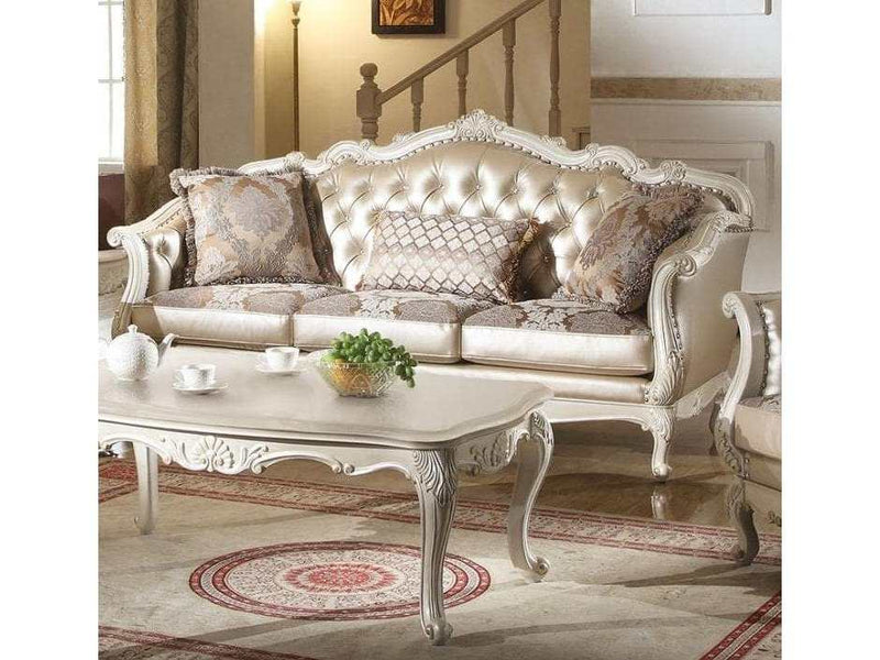 Chantelle Sofa w/3 Pillows in Pearl White 53540 - Ornate Home