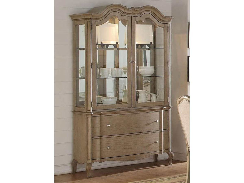 Acme Chelmsford Hutch and Buffet in Antique Taupe 66054 - Ornate Home