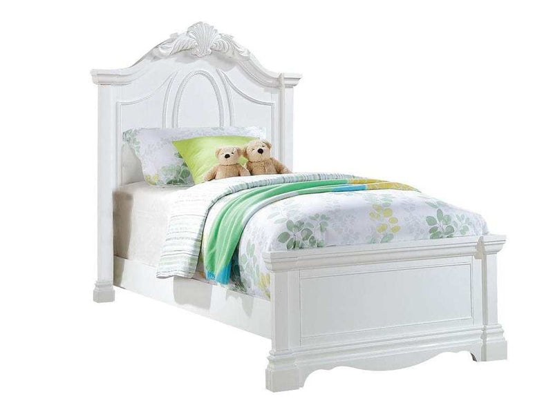 Estrella Youth Full Panel Bed in White - Ornate Home