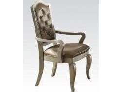 Francesca Arm Chair in Silver/Champagne (Set of 2) - Ornate Home