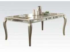 Acme Francesca Rectangular Dining Table in Champagne 62080 - Ornate Home