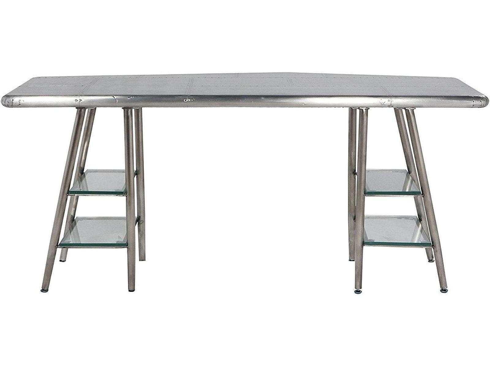 Brancaster Desk in Aluminum - Ornate Home