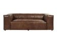 Brancaster Retro Brown Top Grain Genuine Leather Sofa - Ornate Home