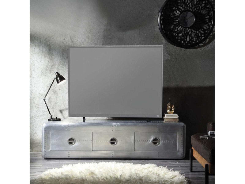 Brancaster TV Stand in Aluminum - Ornate Home