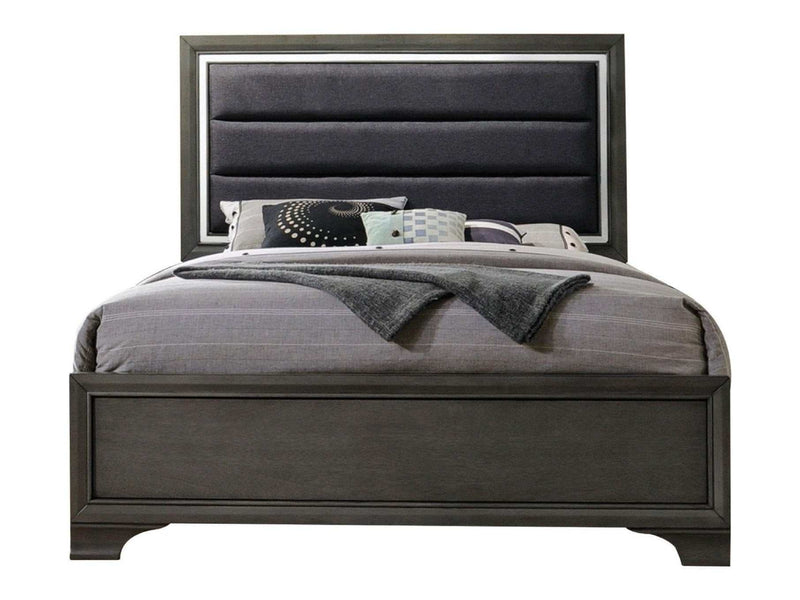Carine II King Panel Bed in Gray - Ornate Home