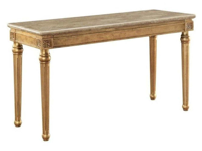 Acme Furniture Daesha Sofa Table in Marble/Antique Gold 81718 - Ornate Home