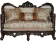 Devayne Loveseat with 4 Pillows in Dark Walnut - Ornate Home