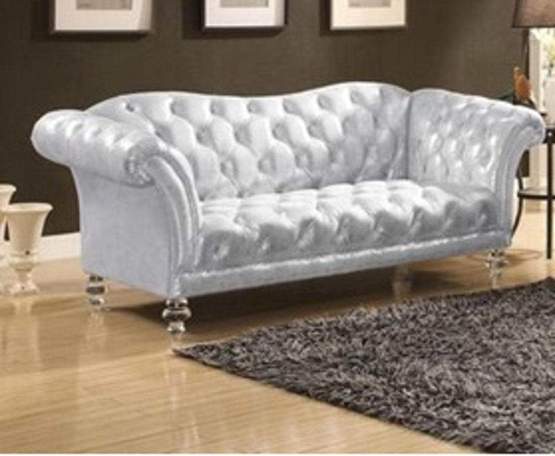 Acme Furniture Dixie Loveseat in Metallic Silver 52781 - Ornate Home