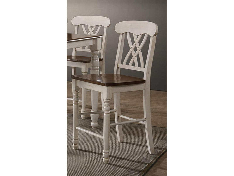 Dylan Counter Chair in Buttermilk and Oak (Set of 2) 70432 - Ornate Home