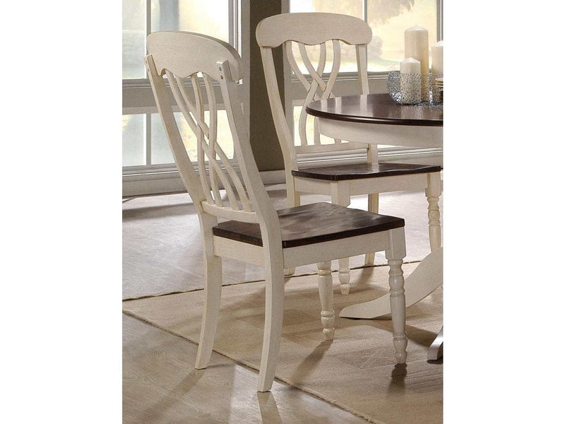 Dylan Side Chair in Buttermilk and Oak (Set of 2) 70333 - Ornate Home