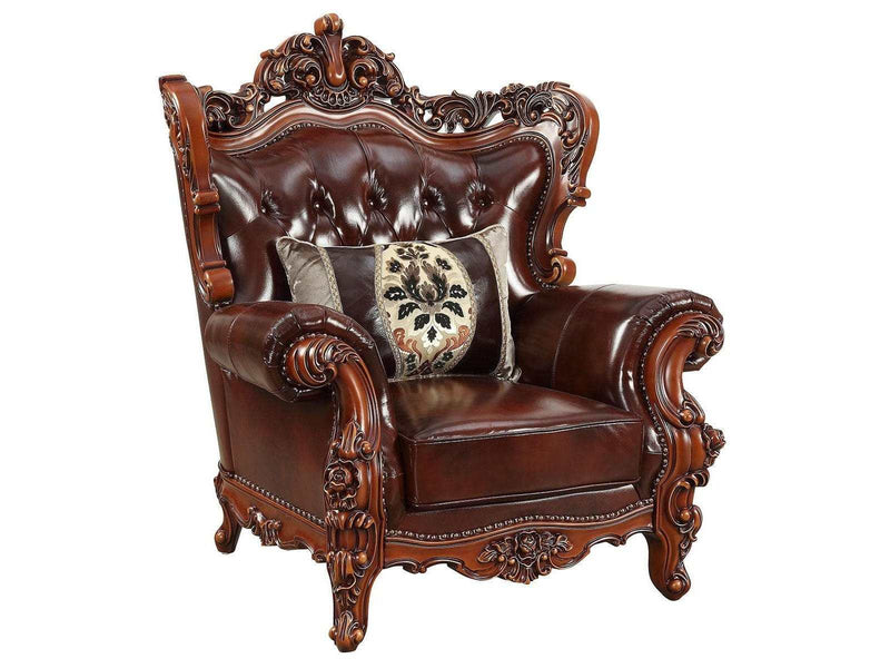 Acme Furniture Eustoma Chair in Cherry and Walnut 53067 - Ornate Home