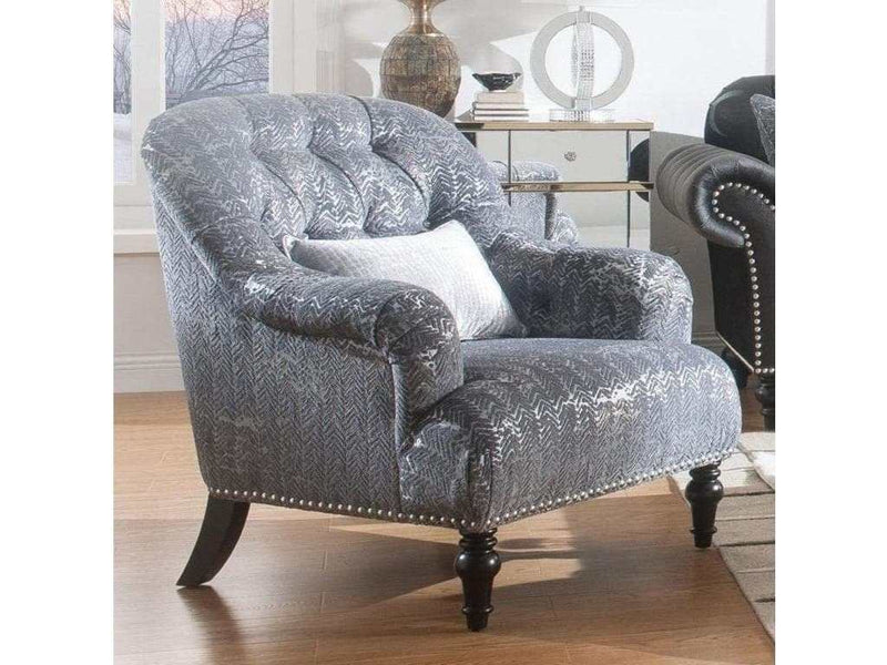 Acme Furniture Gaura Chair in Dark Gray Velvet 53092 - Ornate Home