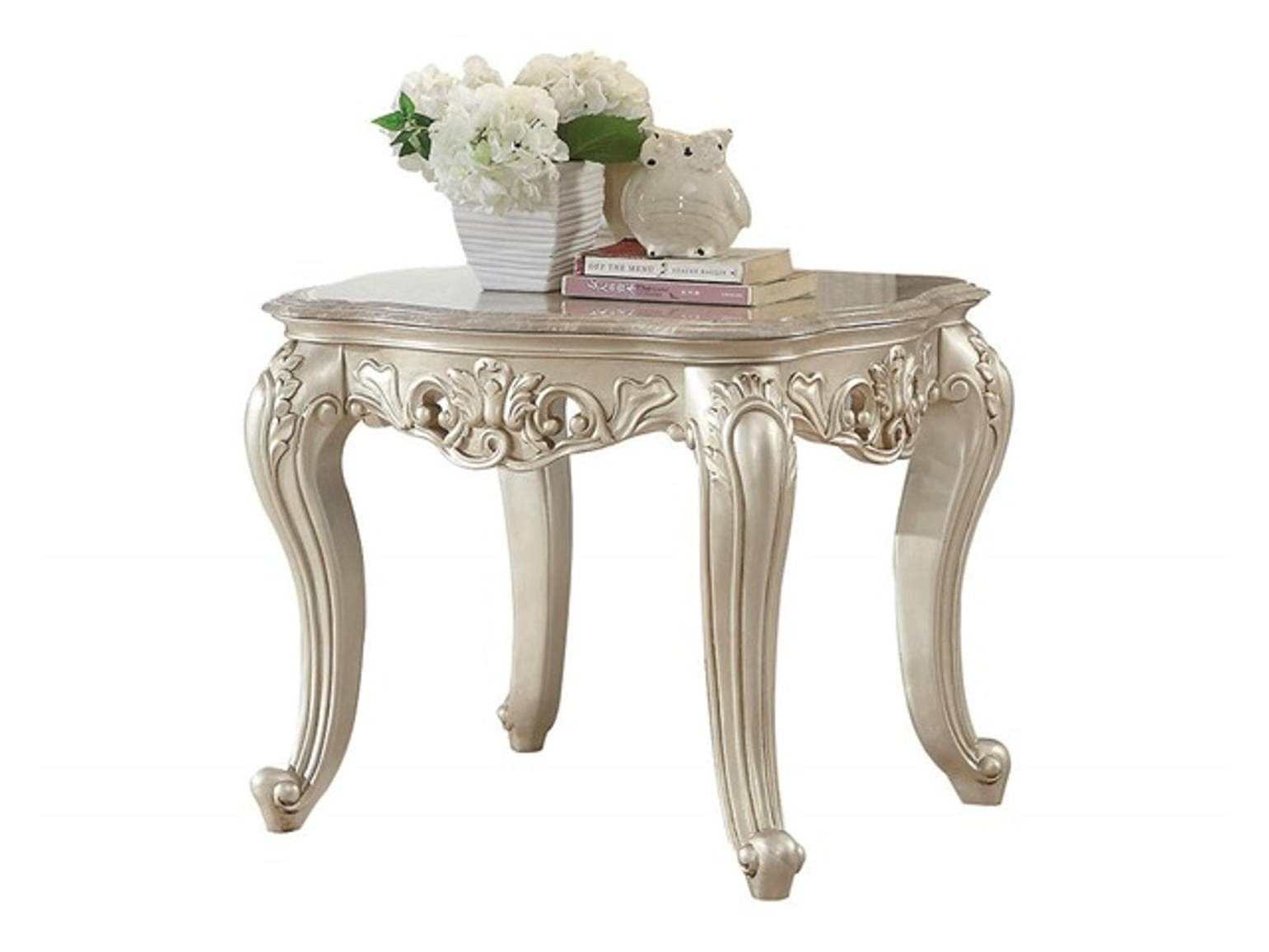 Gorsedd End Table in Antique White 82442 - Ornate Home