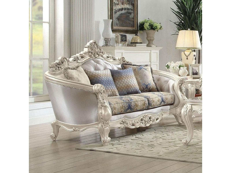 Acme Furniture Gorsedd Loveseat in Antique White 52441 - Ornate Home