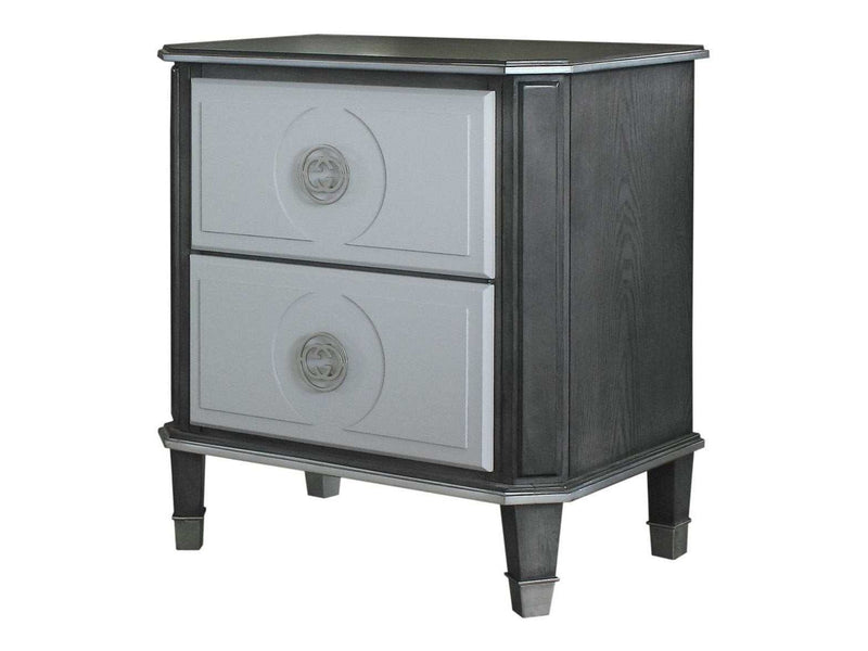 House Beatrice 2 Drawer Nightstand in Light Gray - Ornate Home