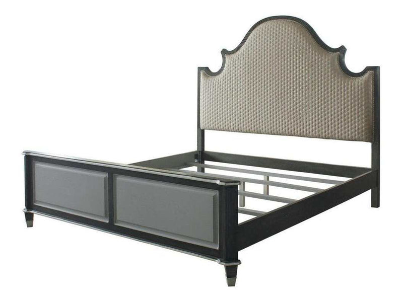 Acme Furniture House Beatrice California King Upholstered Panel Bed in Light Gray 28804CK - Ornate Home