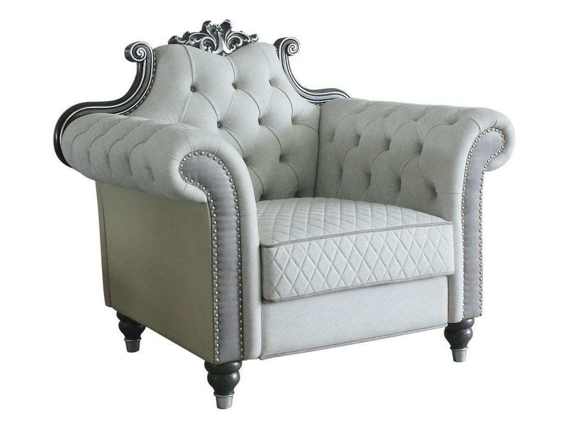 House Delphine Leather Chair in Ivory - Ornate Home