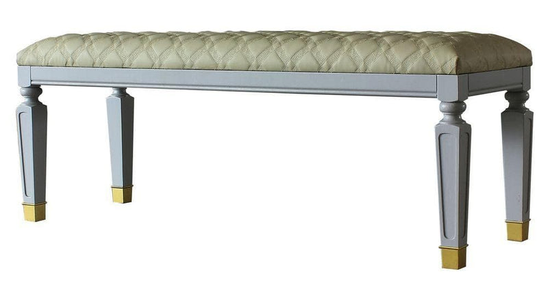 Acme Furniture House Marchese Bench in Pearl Gray 28867 - Ornate Home