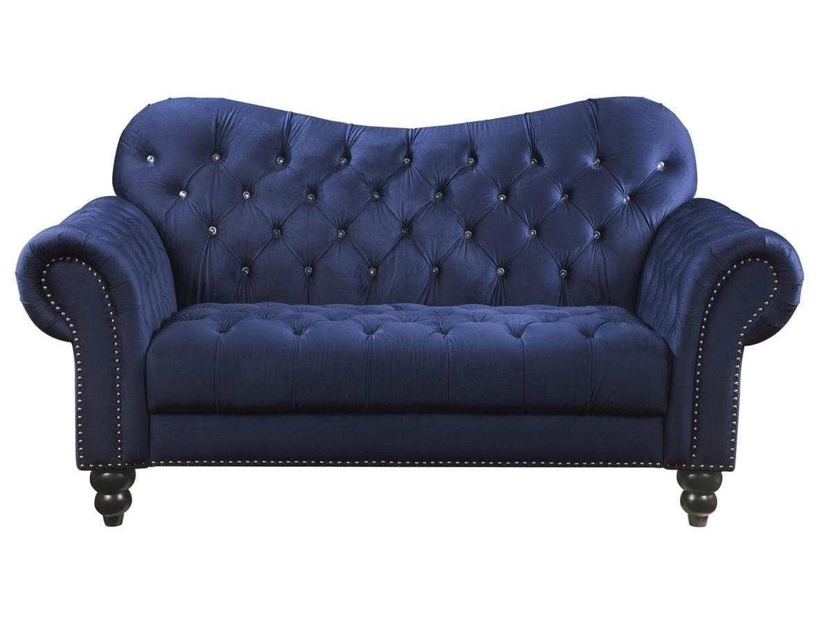 Iberis Loveseat in Navy Velvet 53407 - Ornate Home