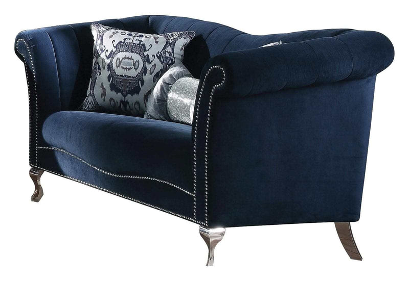 Acme Furniture Jaborosa Loveseat with 2 Pillows in Blue 50345 - Ornate Home