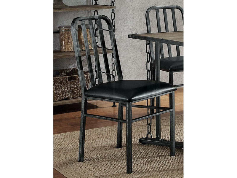 Acme Furniture Jodie Side Chair in Black PU and Antique Black (Set of 2) 71997 - Ornate Home