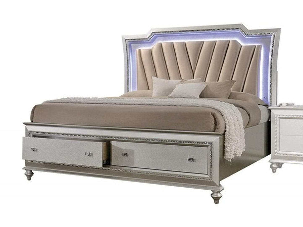 Kaitlyn King Storage Bed in Champagne - Ornate Home