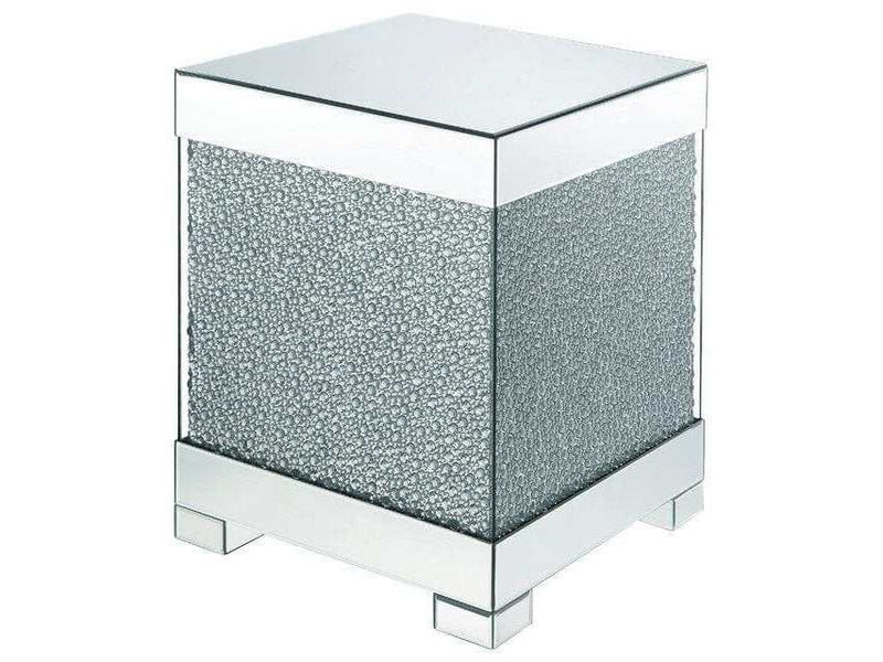 Mallika End Table in Mirrored/Crystals 87912 - Ornate Home